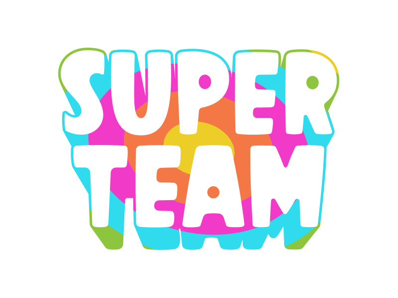 Super Team (Deluxe) animated animation design fun gif goofy lettering project super typography
