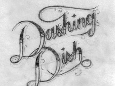Dashing Dish Concept #2 branding client work concept design identity inspiration lettering logo process rough sketch type whatever