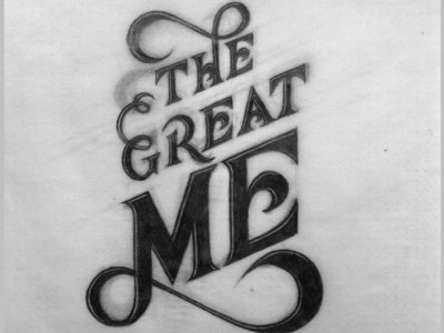 The Great Me book book cover design lettering print process romantic sketch typography