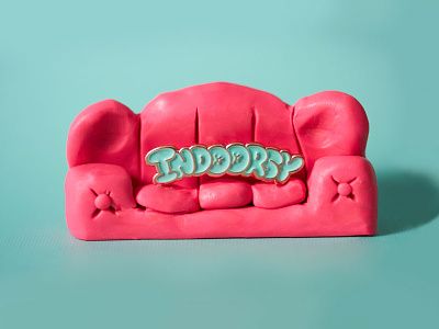 Indoorsy Lapel Pin clay couch lapel launch lazy lettering los angeles lettering pillows pin product pudgy