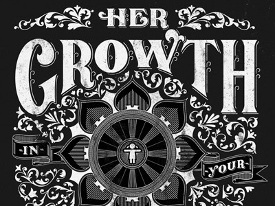 Her Growth - Final banners decoration design filigree illustration lettering patterns t shirt type typography