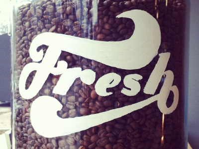 Fresh coffee design glass hyper inspiration label lettering paint sign painting type typography