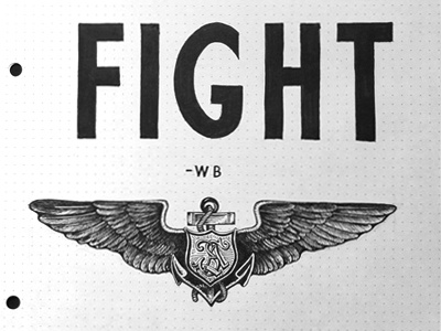 I'll Fight - First Sketch anchors crest design drawing lettering personal project salvation army sketch type typography wardrobe wings