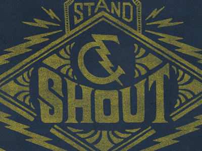 Stand & Shout ampersand apparel bold clothing design lettering lightning loud paper pen sevenly shout tee type typography