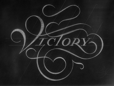 Victory design fancy lettering ligatures phraseology swashes type typography