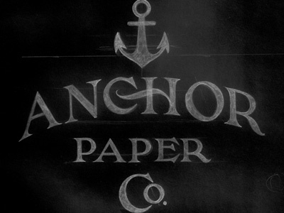 Anchor Paper Co. anchor co company design lettering nautical paper peek pencil process sketch typography