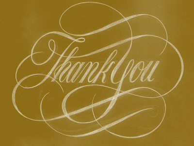 Thank You creative decorative design flourishes lettering ligatures paper pencil play rough script sketch swashes typography