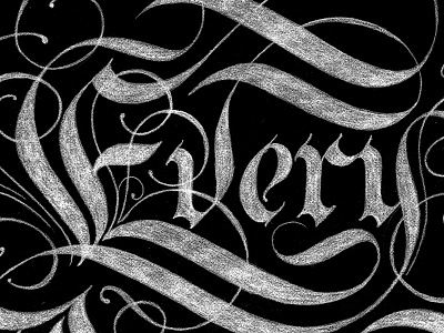 Every Person Matters black and white design flourishes gothic lettering ligatures lines pencil typography