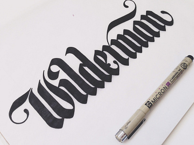 Wilderman Logo design gothic hand drawn lettering logo type