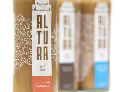 Altura bottle branding coffee drink honduras label logo mayan packaging print screen spanish