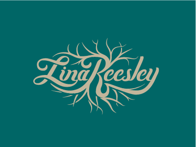 Lina Reesley boutique branding elegant identity lettering logo roots tree word mark