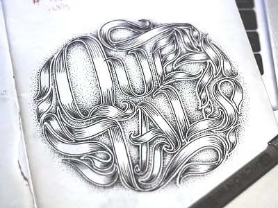 Qué Tal? flourish hatching ink lettering micron spanish stippling type typography whats up