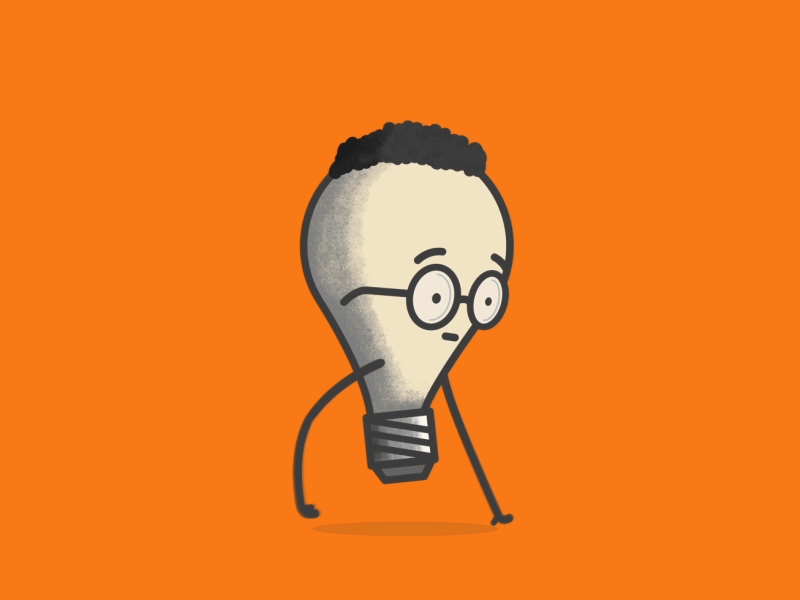 1-2-Step afro after effects animation cycle glasses lightbulb test walk