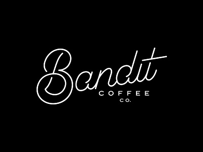Bandit Coffee Co. branding coffee lettering logo micron mono script shop typography