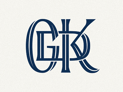 Delorenzi's bespoke custom d g inline k lettering link monogram serif