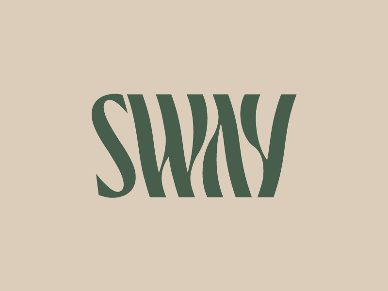 Sway wavy trippy wordmark water typography type sway sophisticated waves ocean logo lettering identity hotel elegant custom branding boutique bespoke beach