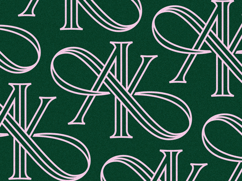 A(O)K inline elegant serif ring invitation wedding infinity monoline k a monogram identity branding logo type typography lettering
