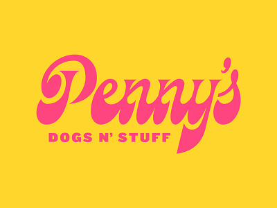 Penny's branding cart fat food funky hotdog icecream identity lettering logo restaurant script sharp type typography