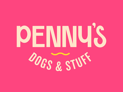 Penny's arc branding food fun hotdog icecream identity lettering logo mustard quirky restaurant type typography