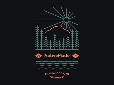 NativeMade Mountain Charm Design badge charm mountain sticker design stickermule trees