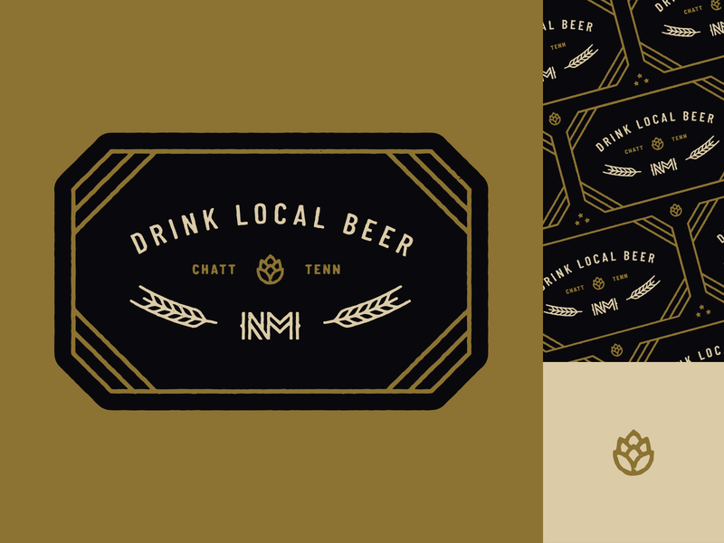 Drink Local Beer Chattanooga badge beer chattanooga hops local nativemade pattern sticker tennessee texture vintage