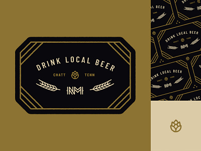 Drink Local Beer Chattanooga badge beer chattanooga hops local nativemade pattern sticker tennessee texture vintage