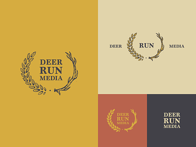 Deer Run Media Logos branding deer run media drm film logo texture vintage