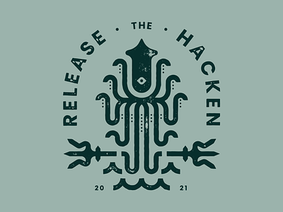 Hackathon Tee Design branding branding and identity hackathon packaging print squid texture tshirt vector