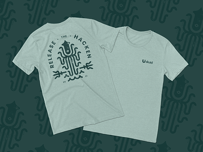 "Release The Hacken" Tee Design apparel branding developer grunge hack hacker print squid texture tshirt