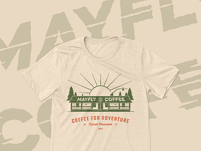 Mayfly Coffee T-shirt Design branding branding design chattanooga coffee logo mayfly merch nativemade texture tshirt vintage