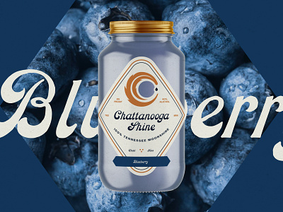 Chattanooga Shine - Blueberry Moonshine alcohol badge branding chattanooga design logo moonshine texture vintage