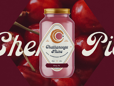 Chattanooga Shine - Cherry Pie Moonshine badge branding chattanooga cherry corn design logo moonshine pie tennessee texture vintage