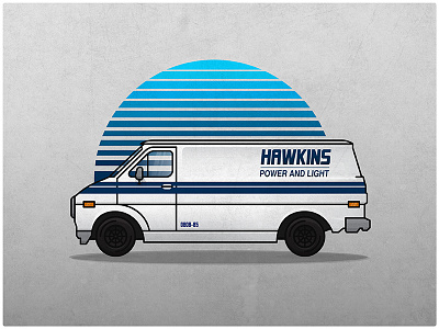 Hawkins Power And Light Van 80s hawkins netflix stranger things van vintage