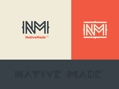 NativeMade blue brand lettering logo made mark native nativemade red tan