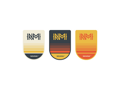 NativeMade Badge Stickers badge blue nativemade orange red sticker stripes vintage yellow