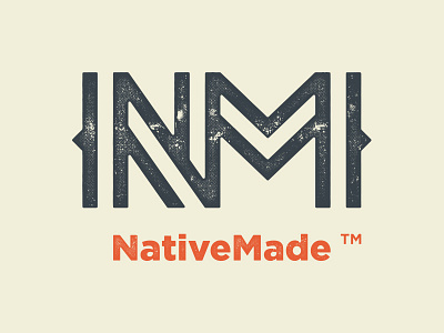 NativeMade Logo Grundge branding grundge logo nativemade nm texture