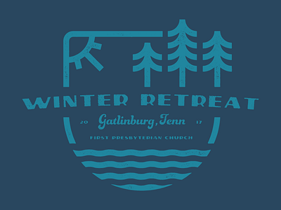 Winter Retreat Badge Design badge blue chattanooga church gatlinburg retreat tennessee tshirt winter