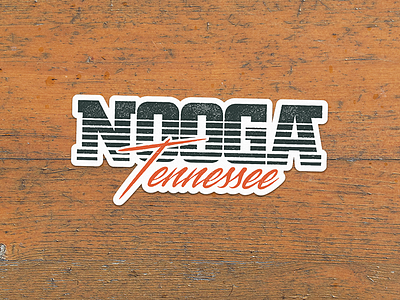 Nooga Tennessee Sticker badge chattanooga nativemade nooga orange red retro sticker stripes tennessee vhs