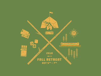 Fall Retreat 2018 camp canoe chocolate ddc hardware fall fire october retreat sticks t shirt tent texture trees wood