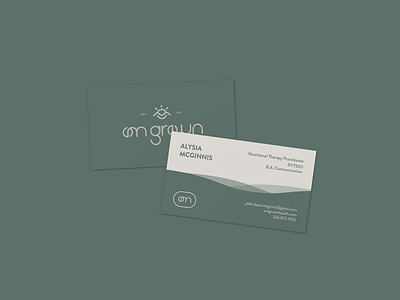 Om Grown Business Cards badge brand business card business cards health logo om grown omg