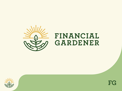 Financial Gardener Final Brand badge brand branding fg financial gardener leaf logo sun typography
