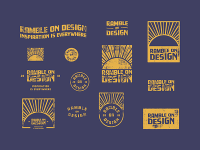 Ramble On Design badge brand logos ramble on sundial texture