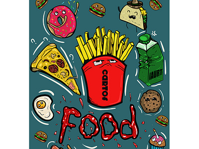 Food adobe illustrator design digitalart food illustration illustrator stickers vector