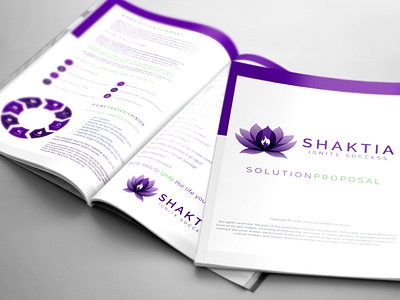 Solutions Proposal Design branding design brochure design color scheme infographic design logo design purple sales brochure design sales design vector design