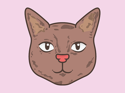 Kittycat animal brown cat dots illustration kitty pink