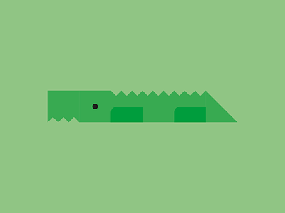 Crocodile animal crocodile green icon illustration minimal minimalistic simple white