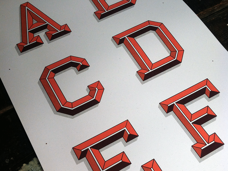 A-F Print Process (gif) handmade layered lettering print printmaking process screen print silkscreen system type typeface typography