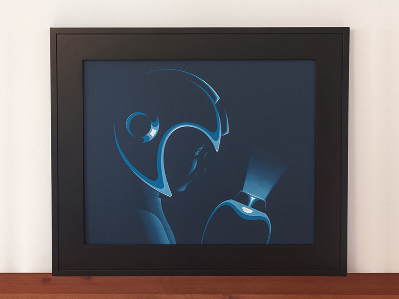 Weight Of The World printed print nes game retro illustration portrait highlight light dark mega man screen print