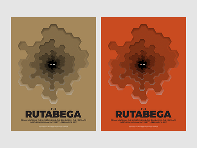 The Rutabega poster depth eyes geometric gig poster minimal poster rock poster screen print shading silkscreen