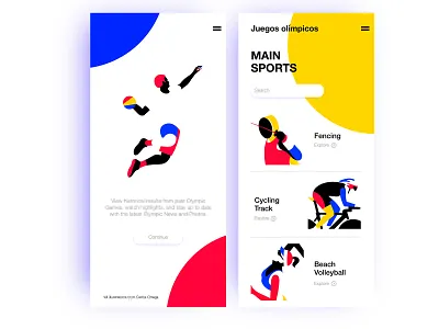 OLYMPIC GAMES app flat icon illustration illustrator minimal ui ux web website